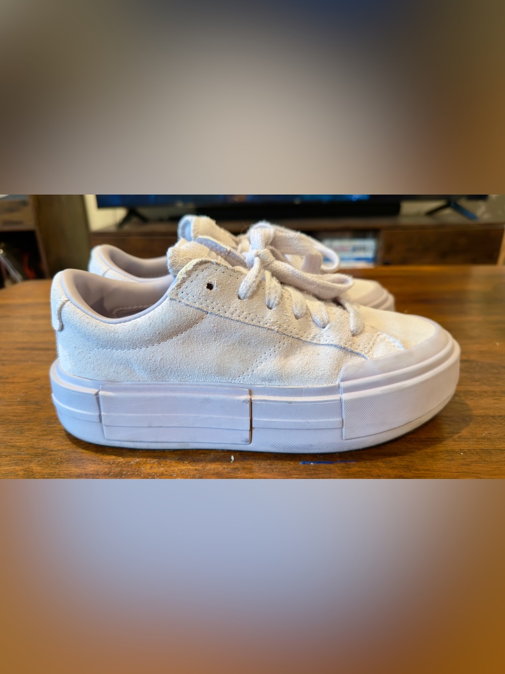 Converse Low-Top Platform Sneakers in Light Lavender